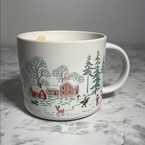 Winter Village Ceramic Mug Country Holiday Candle